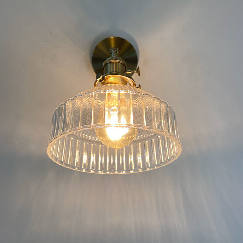 Velorn – Nordic Brass Glass Dome Wall Sconce Lamp 1 Light