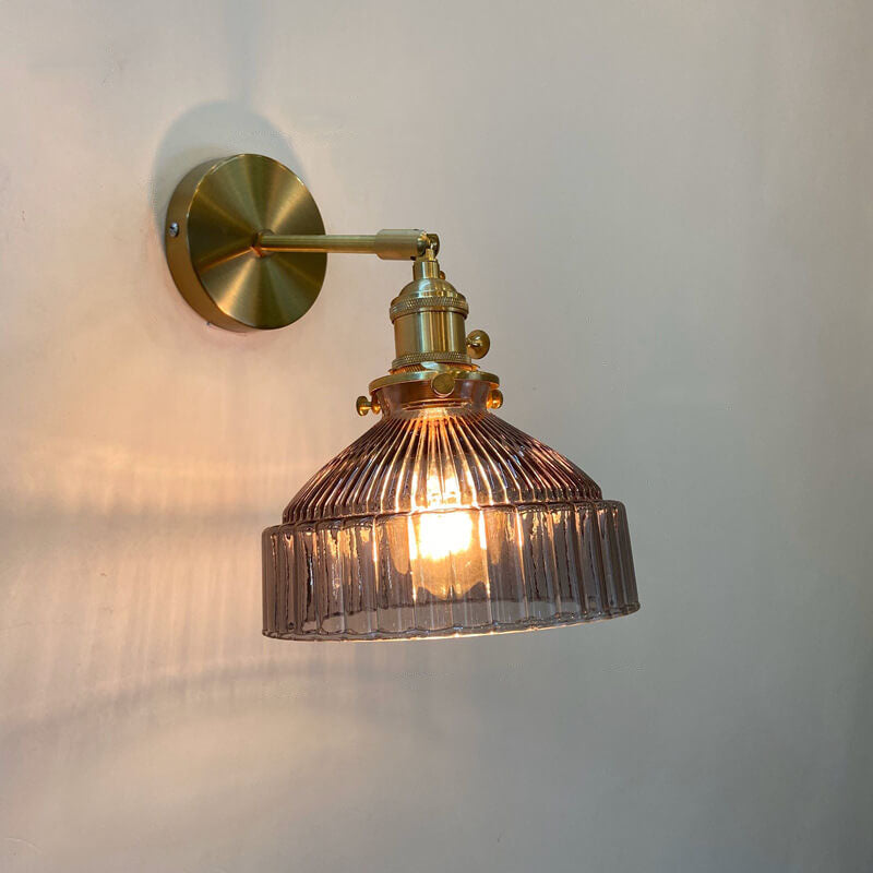 Velorn – Nordic Brass Glass Dome Wall Sconce Lamp 1 Light