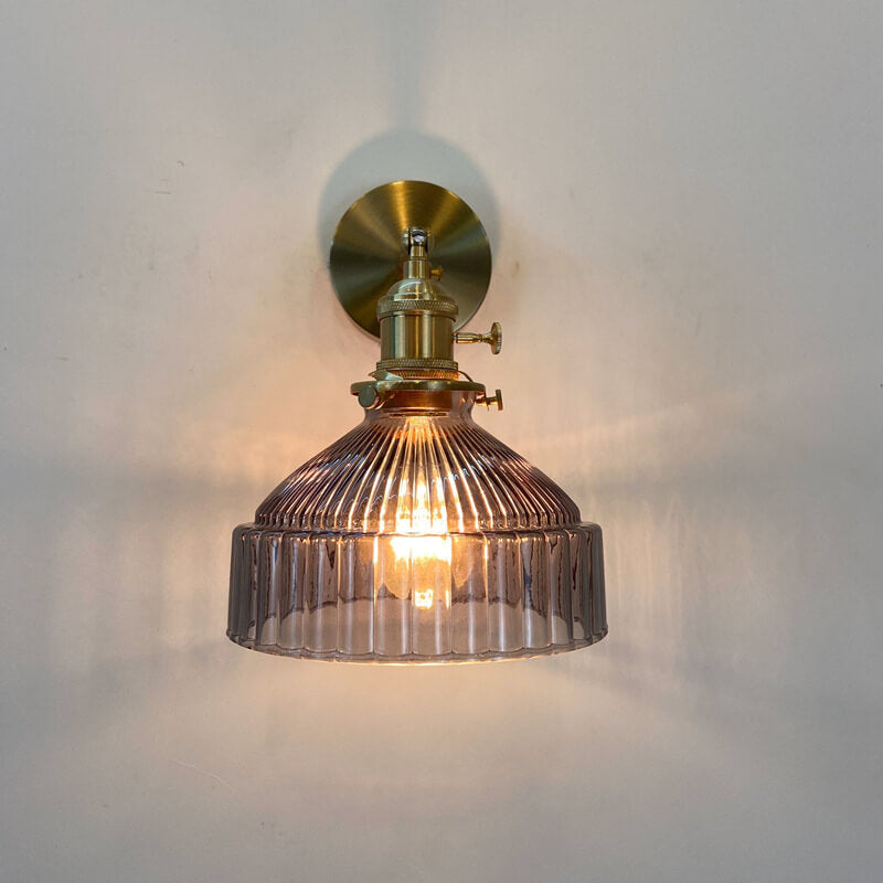 Velorn – Nordic Brass Glass Dome Wall Sconce Lamp 1 Light