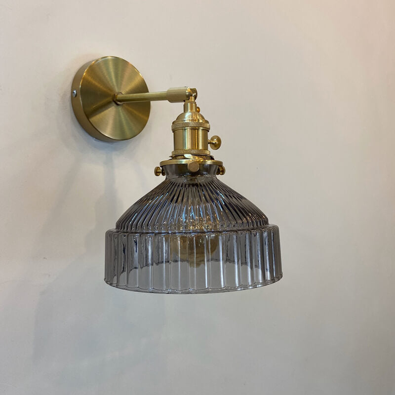 Velorn – Nordic Brass Glass Dome Wall Sconce Lamp 1 Light