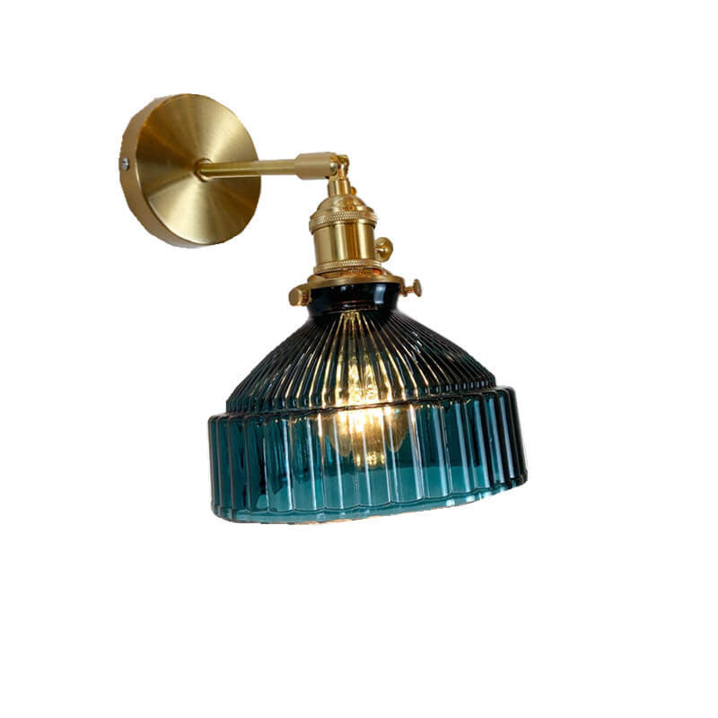 Velorn – Nordic Brass Glass Dome Wall Sconce Lamp 1 Light