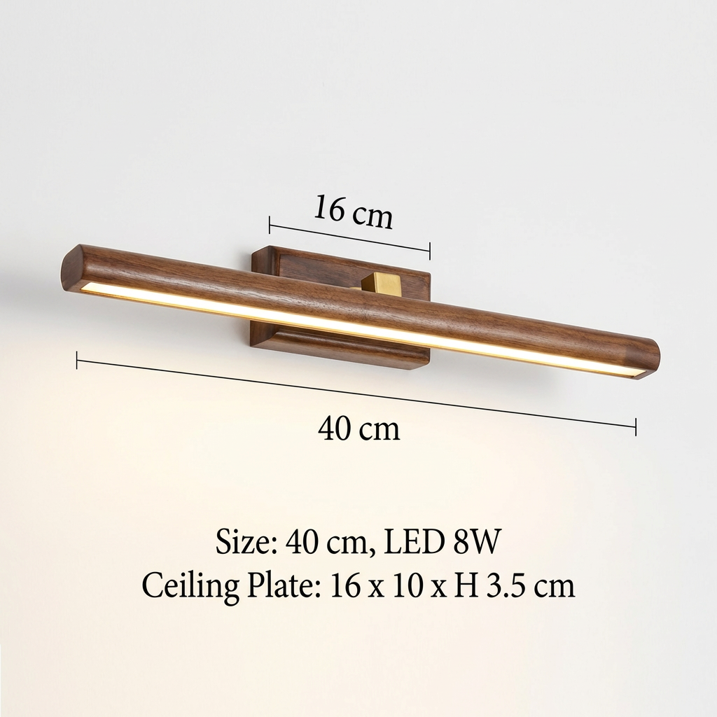 Walnora – Nordic Walnut Cylinder LED Wall Sconce 1 Light