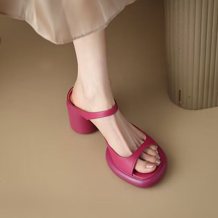 Diana - Women's Single Strap Heels, Summer Style