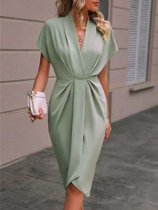 Serena - Zwarte Midi-Wikkeljurk | Tijdloze Elegantie en Comfort