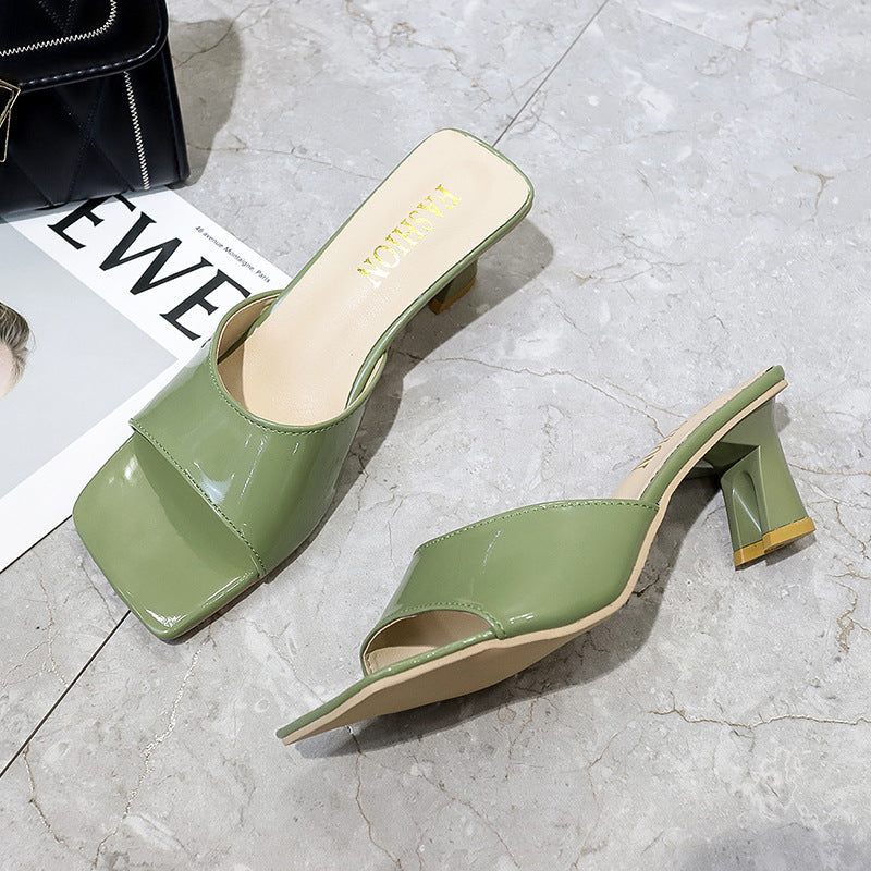 Hela - Summer slippers with square toe