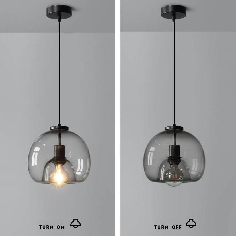 Velorienna – Minimalist Smoked Glass Dome Pendant Light