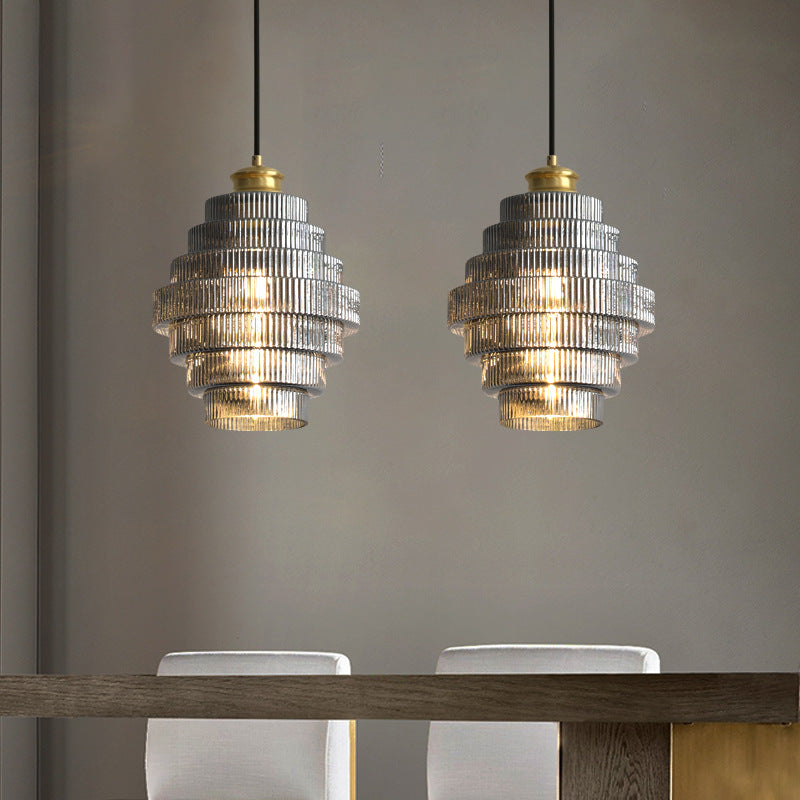 Vindan - Vintage Tiered Glass Hanging Lamp