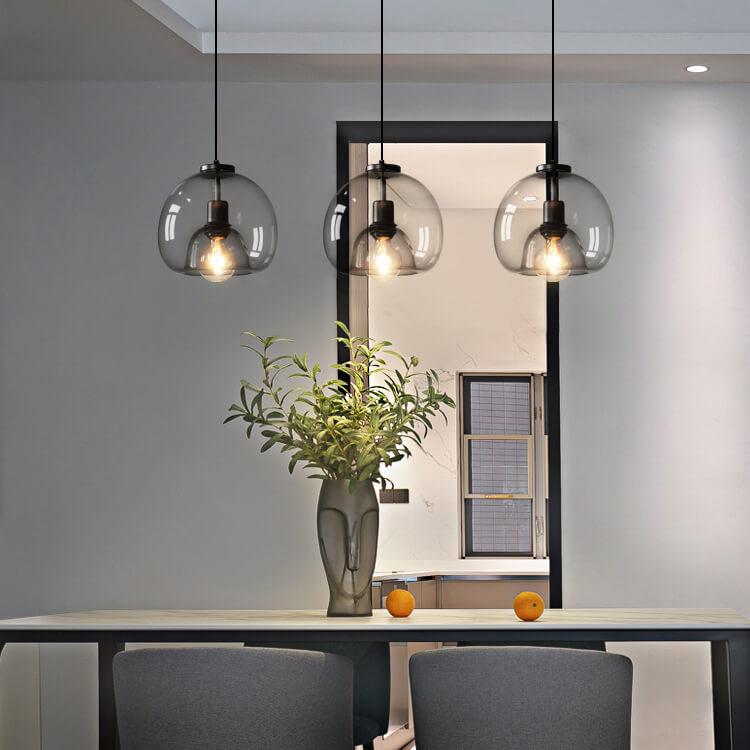 Velorienna – Minimalist Smoked Glass Dome Pendant Light