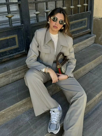 Eira - Women's Casual Blazer Suit with Pockets