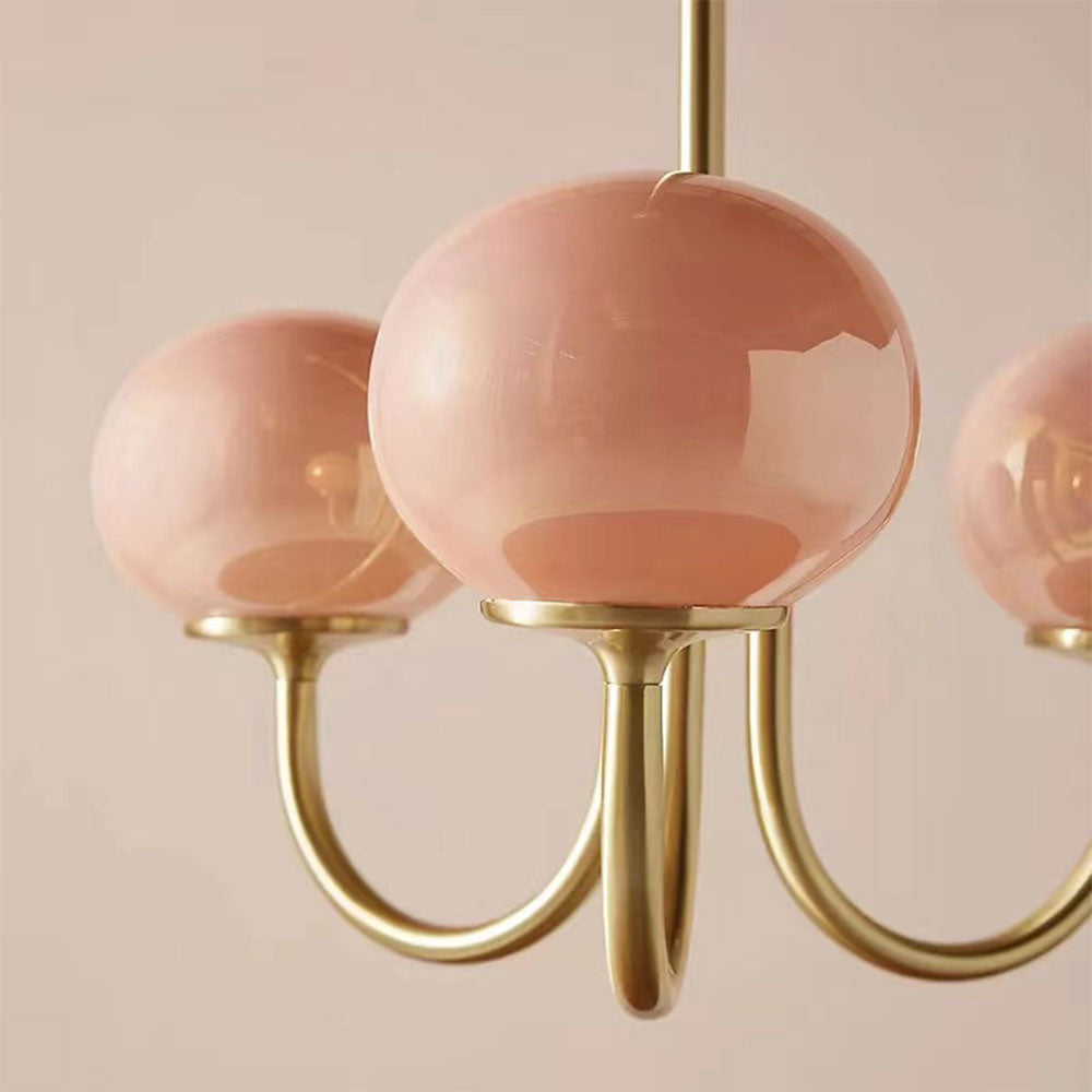 Piora - Pink Glass Bubble Chandelier