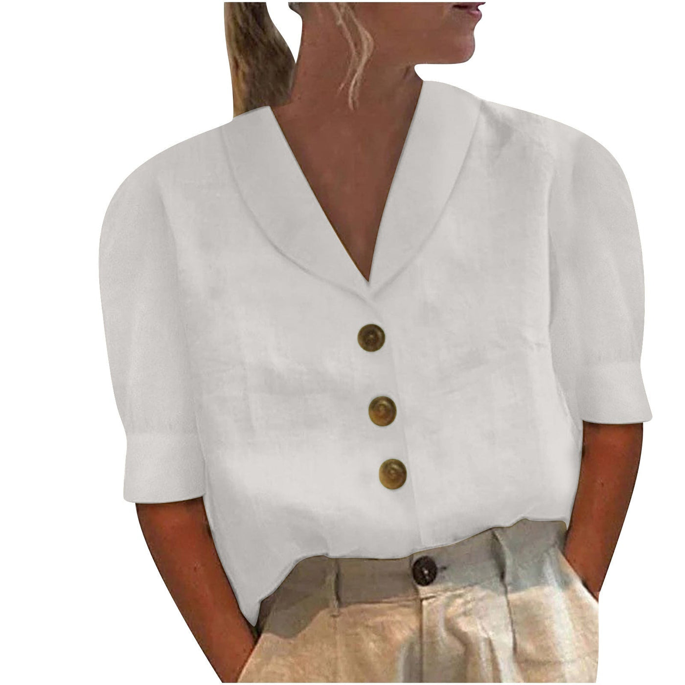 Noelle - Casual Blouse met Kraag