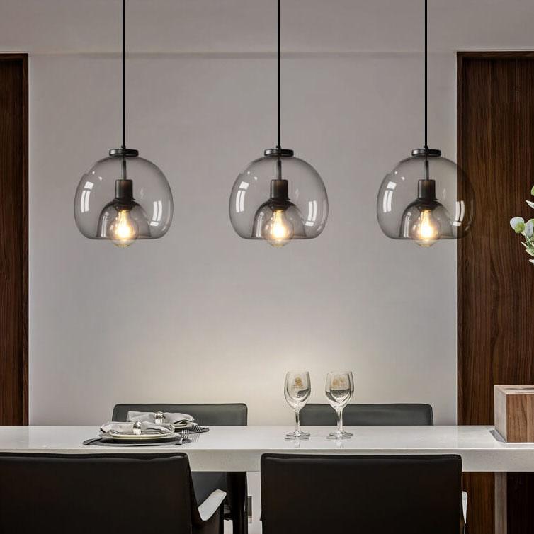 Velorienna – Minimalist Smoked Glass Dome Pendant Light