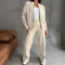 Pamora-mode | Set mit Jacke mit Reißverschluss und Hose mit weitem Bein