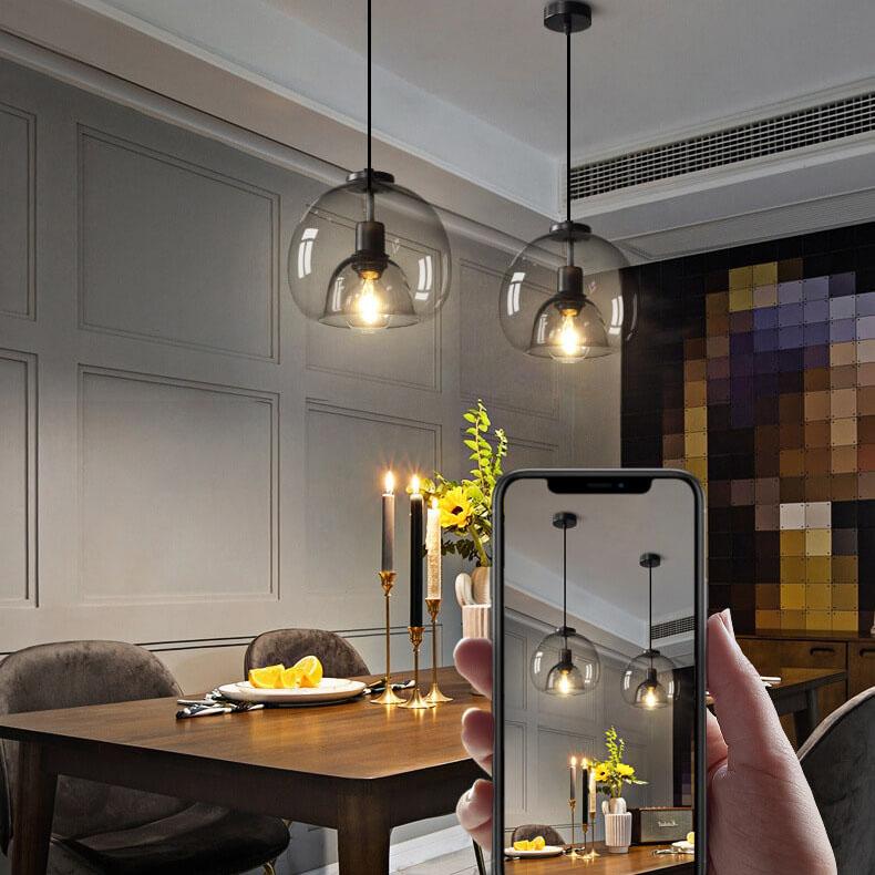 Velorienna – Minimalist Smoked Glass Dome Pendant Light