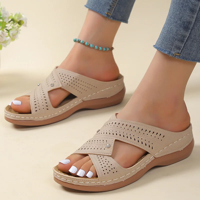 Dames Sandalen - Kruisband Design - Antislip Zool - Luchtig Geperforeerd
