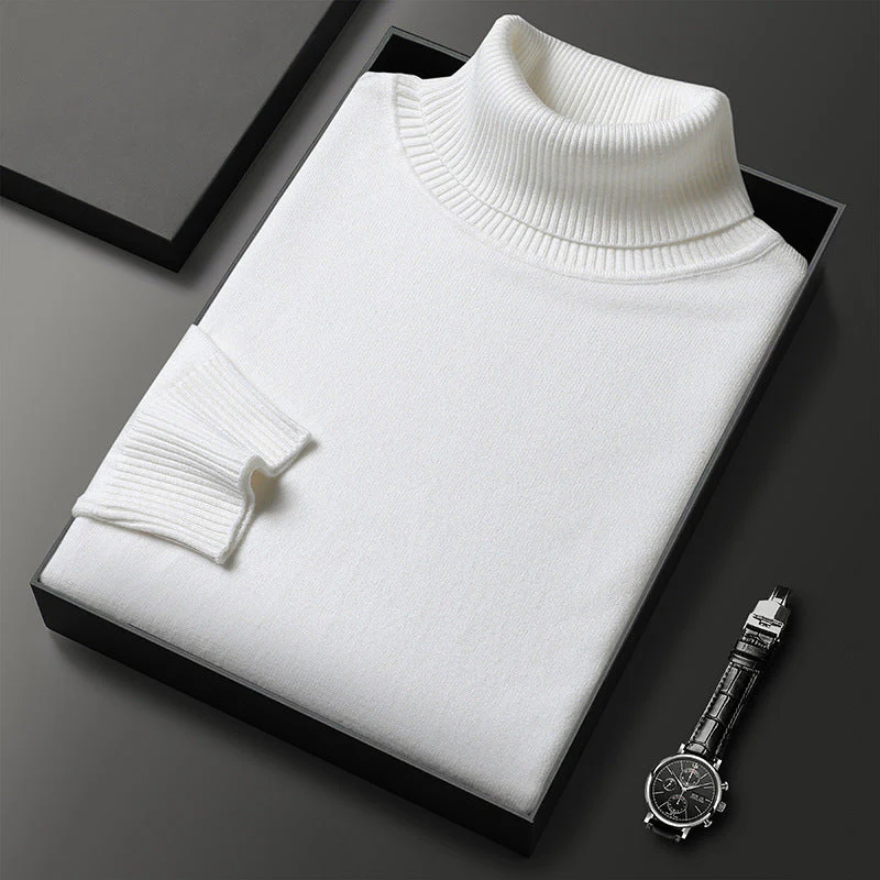 Men's turtleneck – Fine knit with stand-up collar 