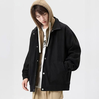 Corduroy herenjack met capuchon - Gevoerd