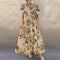 SASKIA - Lange jurk met vintage bloemenprint