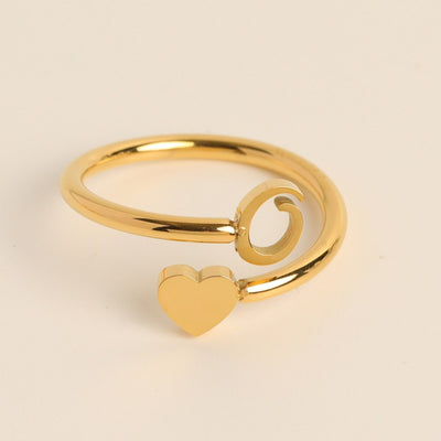 Love Initial Ring – Personal charm with meaningful engraving