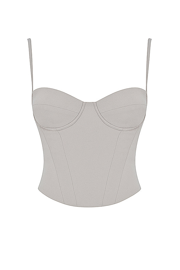 Helisanne - Oyster-colored Corset with Underwire Design