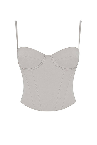 Helisanne - Oyster-colored Corset with Underwire Design