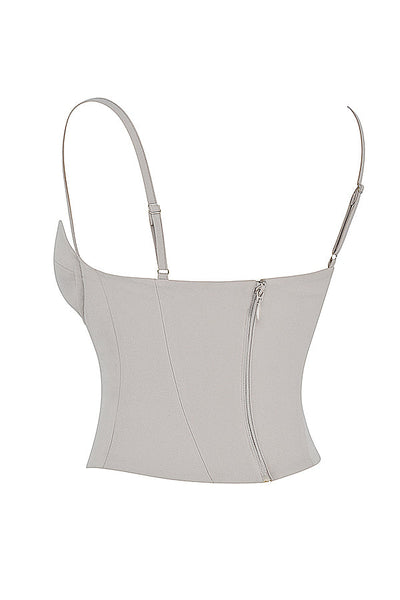 Helisanne - Oyster-colored Corset with Underwire Design