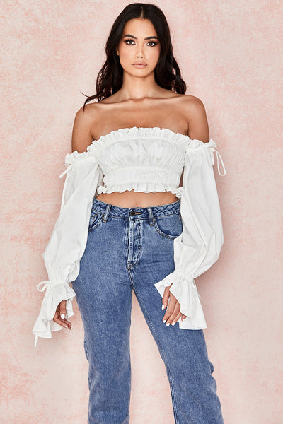 Helivienne - White Off-Shoulder Top