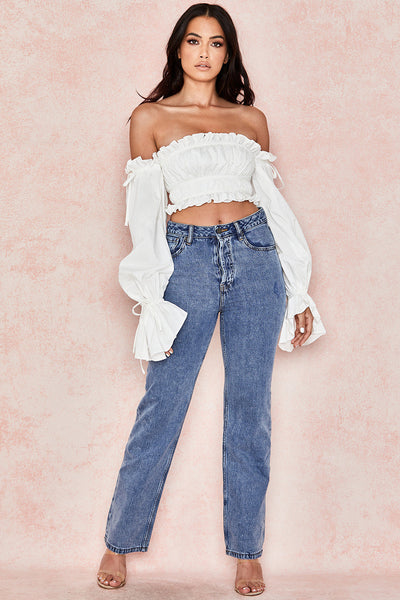 Helivienne - White Off-Shoulder Top