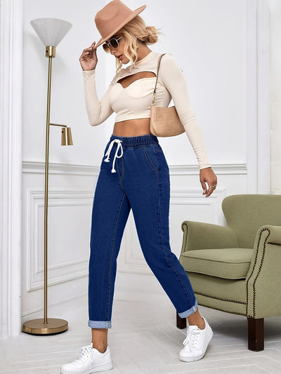 Olivia | Casual Denim Broek voor Vrouwen met Elastische Tailleband