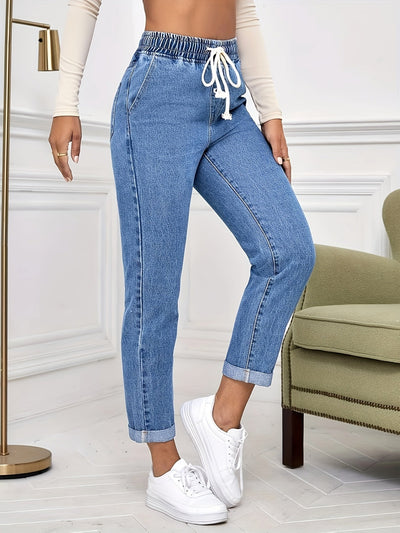 Olivia | Casual Denim Broek voor Vrouwen met Elastische Tailleband