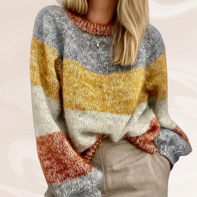 Livia™ | Soft Knitted Sweater with Colorful Accents