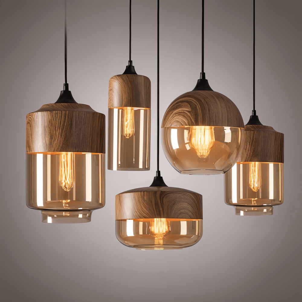 Nelyn – Retro Glass Pendant Light Height Adjustable