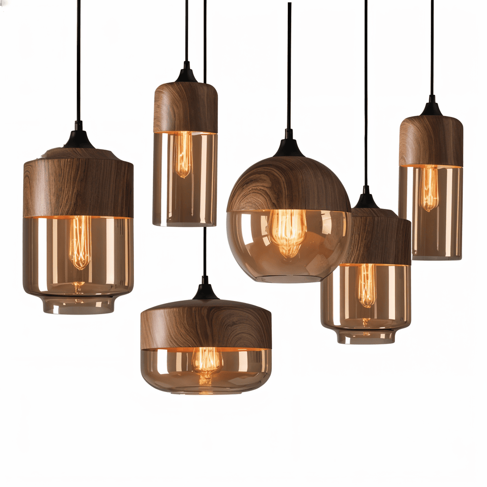 Nelyn – Retro Glass Pendant Light Height Adjustable