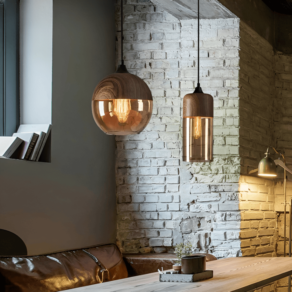 Nelyn – Retro Glass Pendant Light Height Adjustable