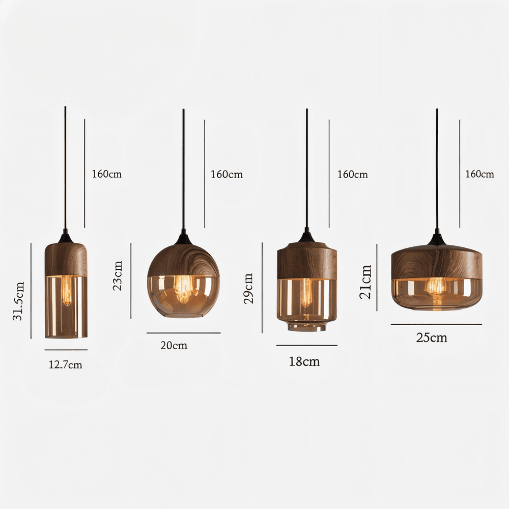 Nelyn – Retro Glass Pendant Light Height Adjustable