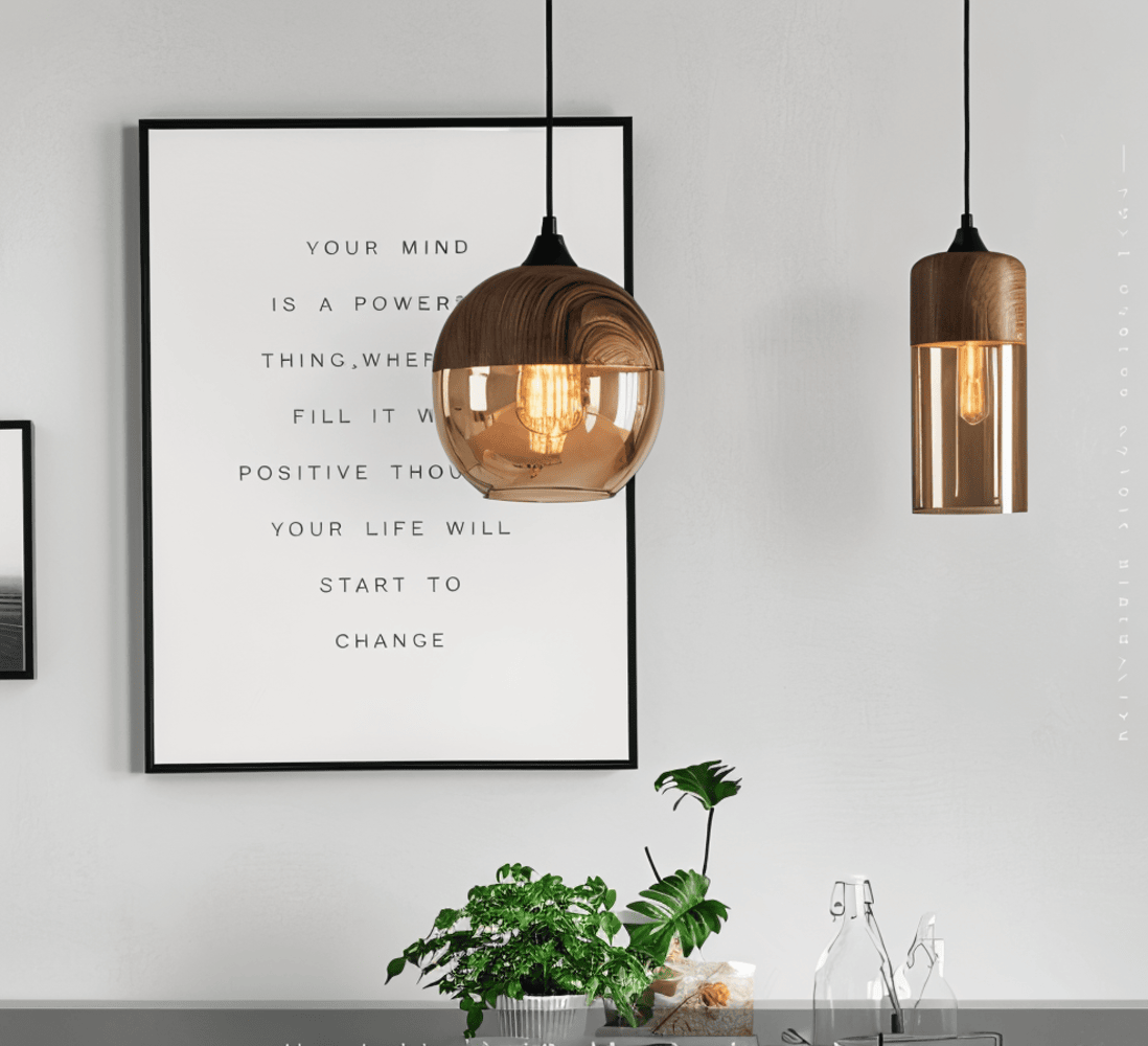 Nelyn – Retro Glass Pendant Light Height Adjustable