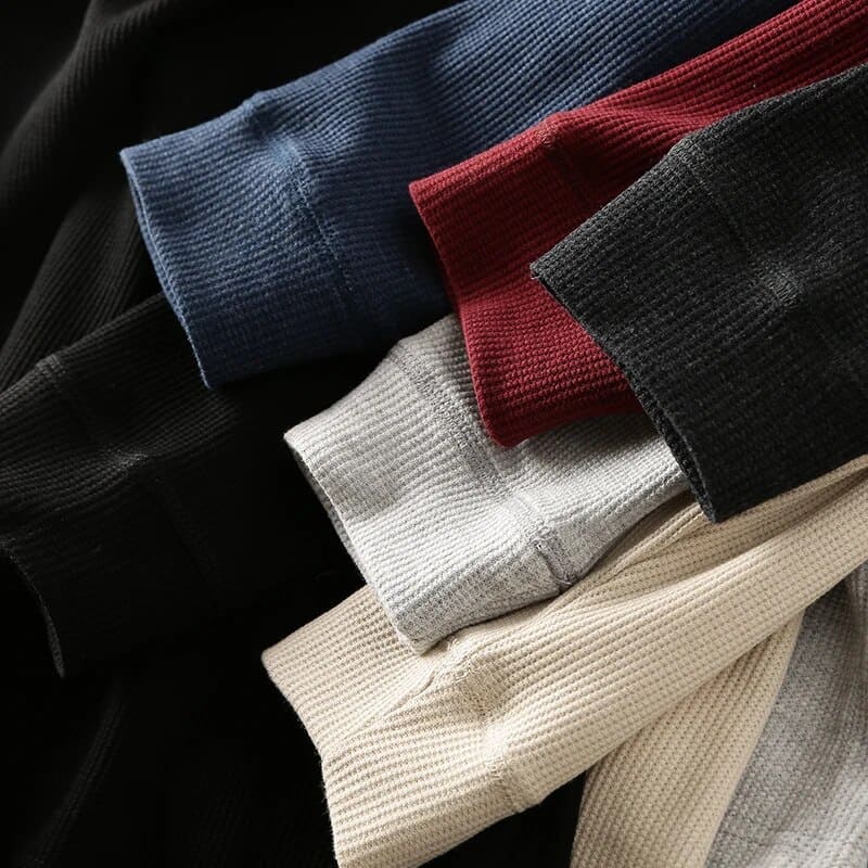 Klassiek henley-shirt met lange mouwen voor mannen