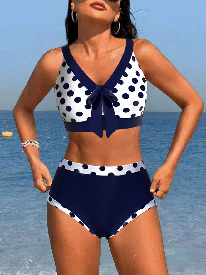 JEREMIAH | Patchwork and polka dot high-waisted bikini