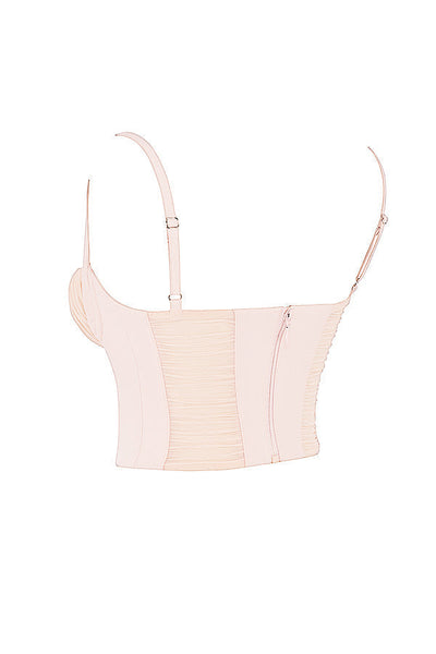 Helivienne - Peachy Gathered Corset with Romantic Details