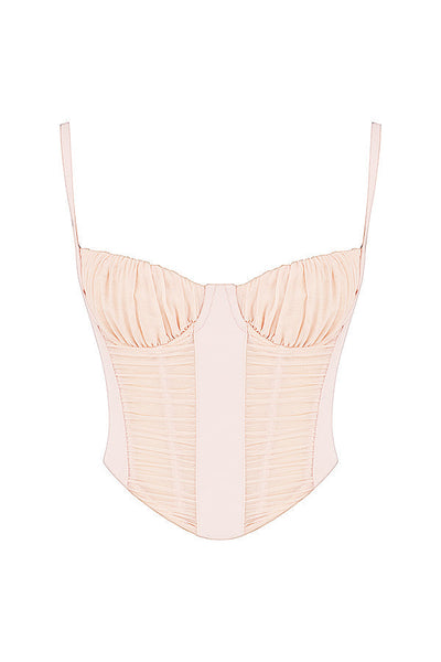 Helivienne - Peachy Gathered Corset with Romantic Details