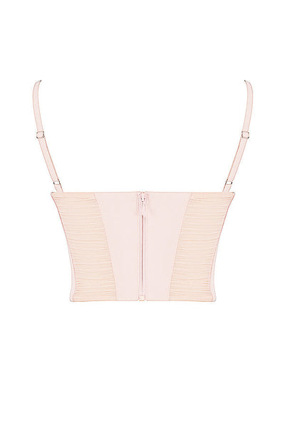 Helivienne - Peachy Gathered Corset with Romantic Details