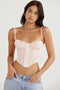 Helivienne - Peachy Gathered Corset with Romantic Details