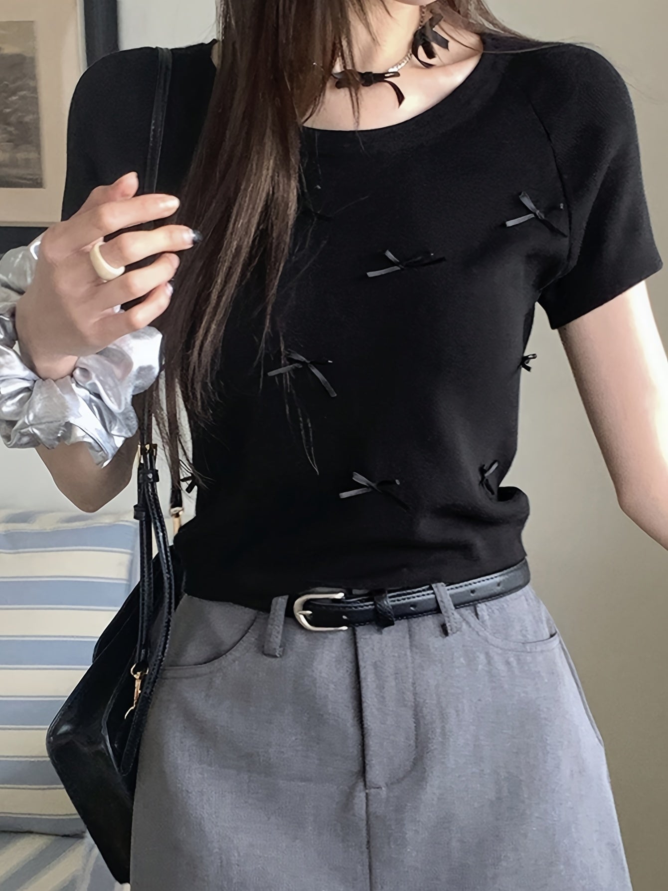Piper | Stijlvolle Gebreide Top met Strikdetail