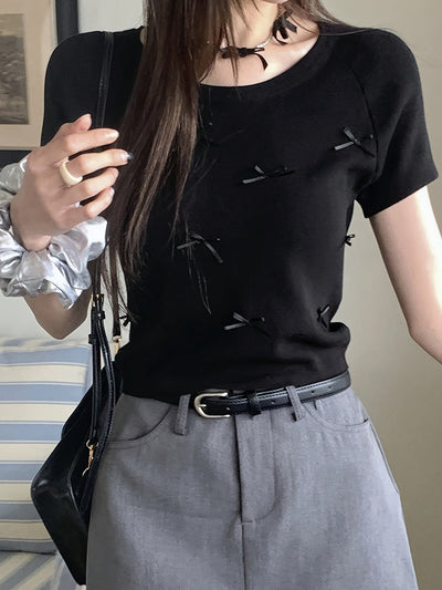 Piper | Stijlvolle Gebreide Top met Strikdetail