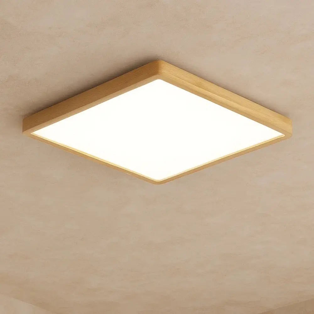 Quadreos - Square LED Ceiling Light Wood Frame