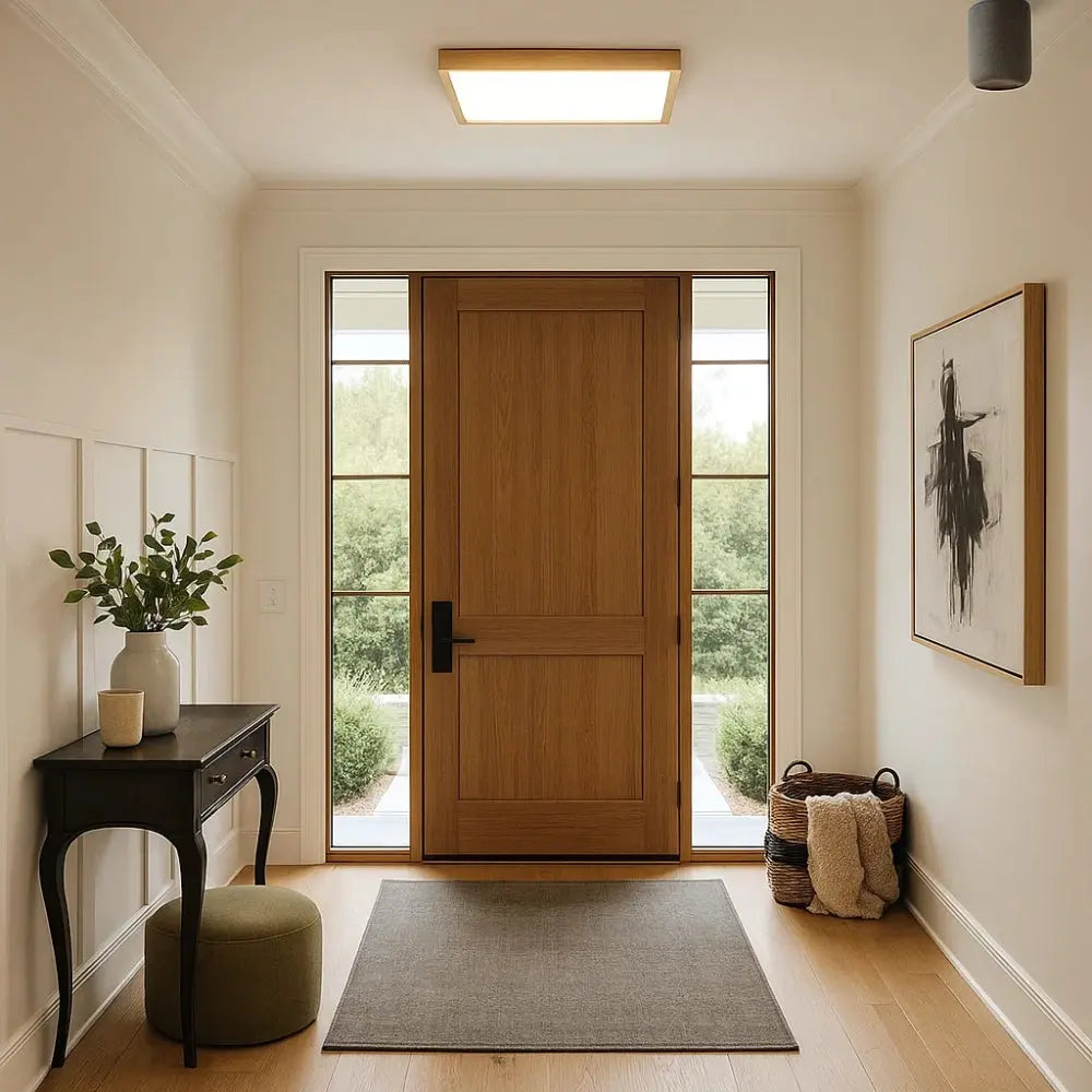 Quadreos - Square LED Ceiling Light Wood Frame