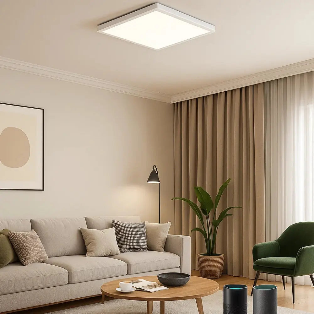 Quadreos - Square LED Ceiling Light Wood Frame