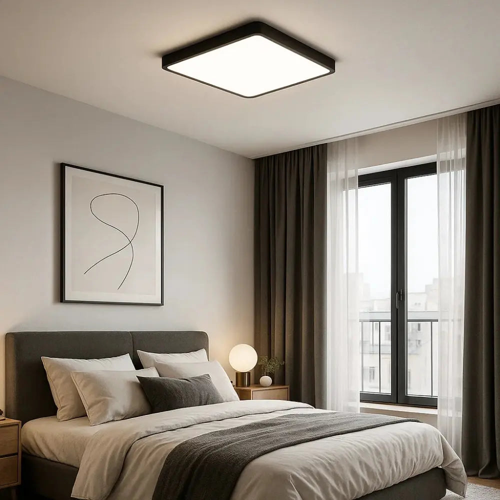 Quadreos - Square LED Ceiling Light Wood Frame