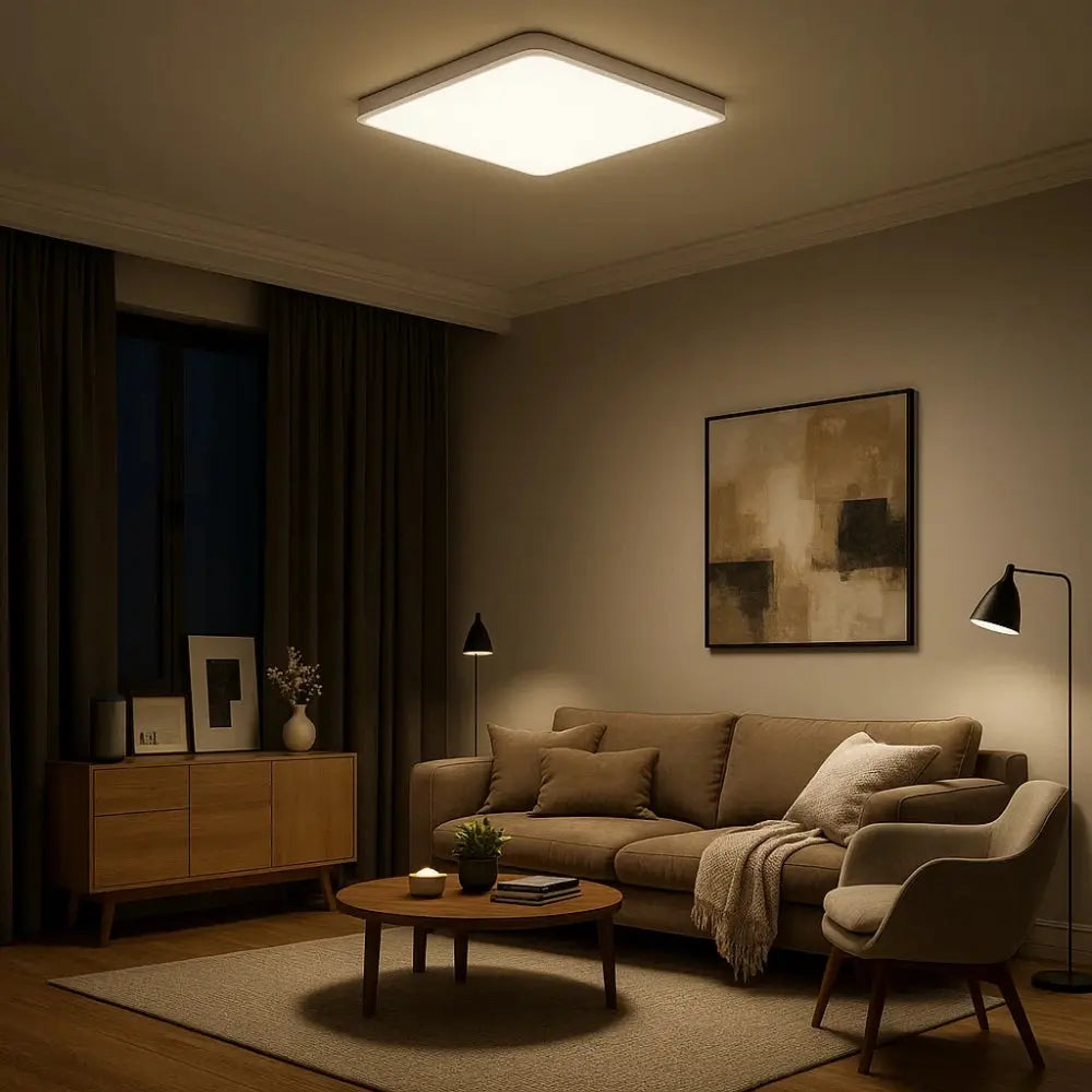 Quadreos - Square LED Ceiling Light Wood Frame