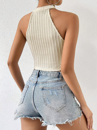 Priya | Getextureerde Tanktop met Kwastjeszoom